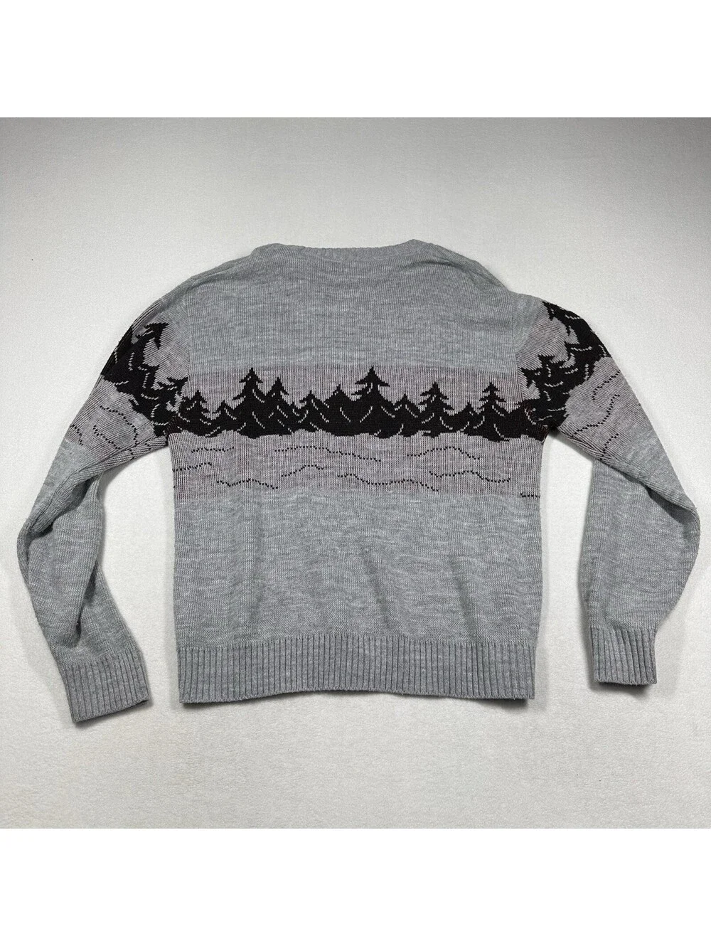 Vintage Pinnacle Reindeer Sweater XLarge Gray Red Black Long Sleeve Pullover